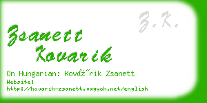 zsanett kovarik business card